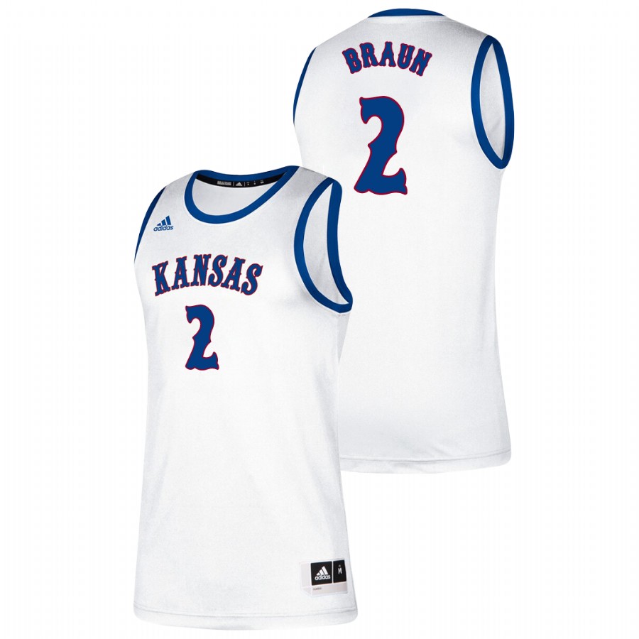 Men's Kansas Jayhawks Christian Braun Classic College Basketball Jersey White