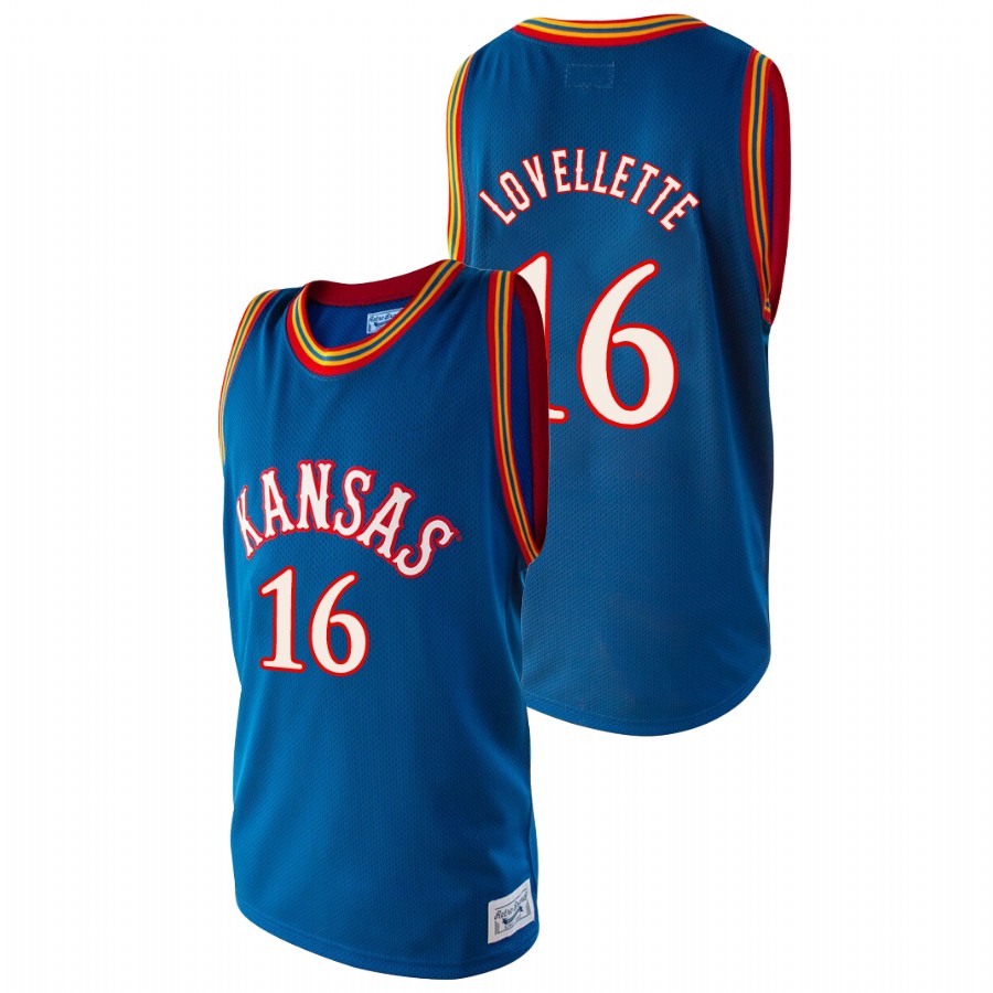 Men's Kansas Jayhawks Clyde Lovellette Alumni  College Basketball Jersey Royal