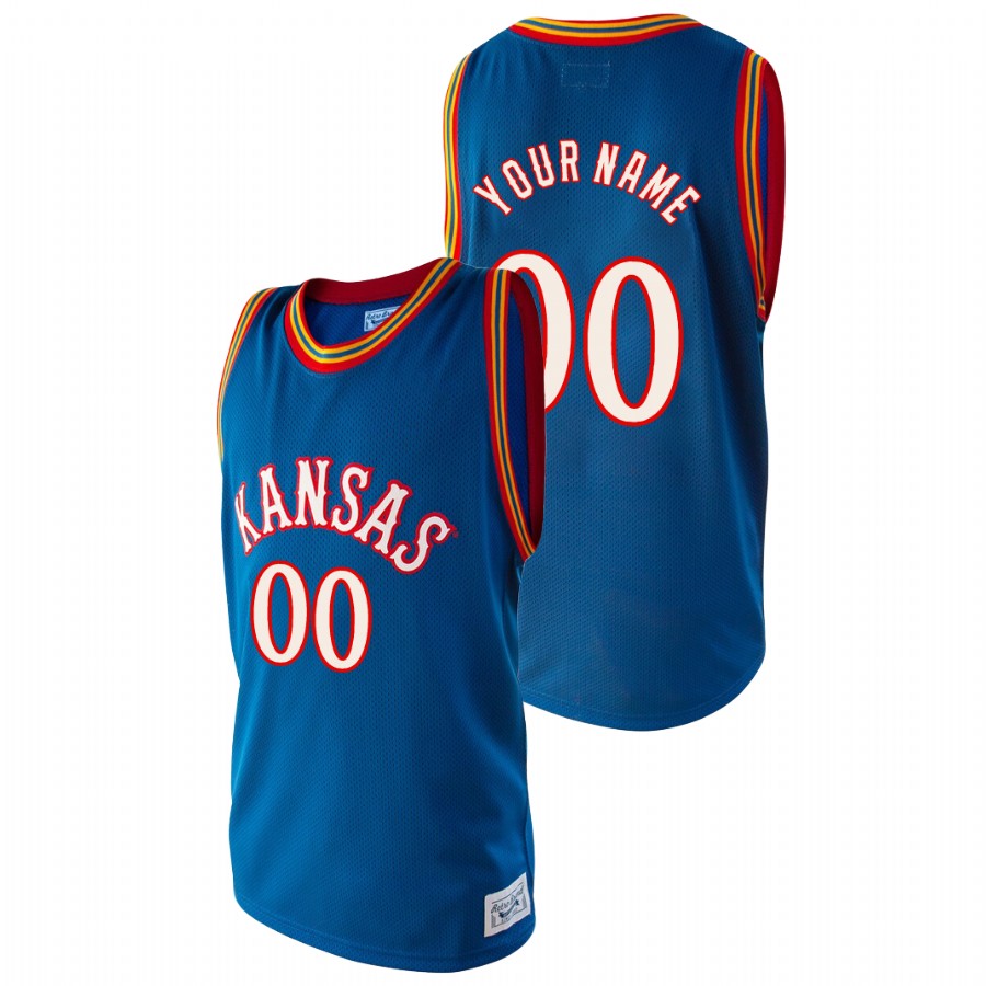 Men's Kansas Jayhawks Custom Alumni  College Basketball Jersey Royal