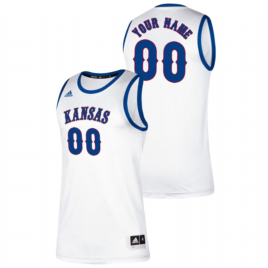 Men's Kansas Jayhawks Custom Classic College Basketball Jersey White