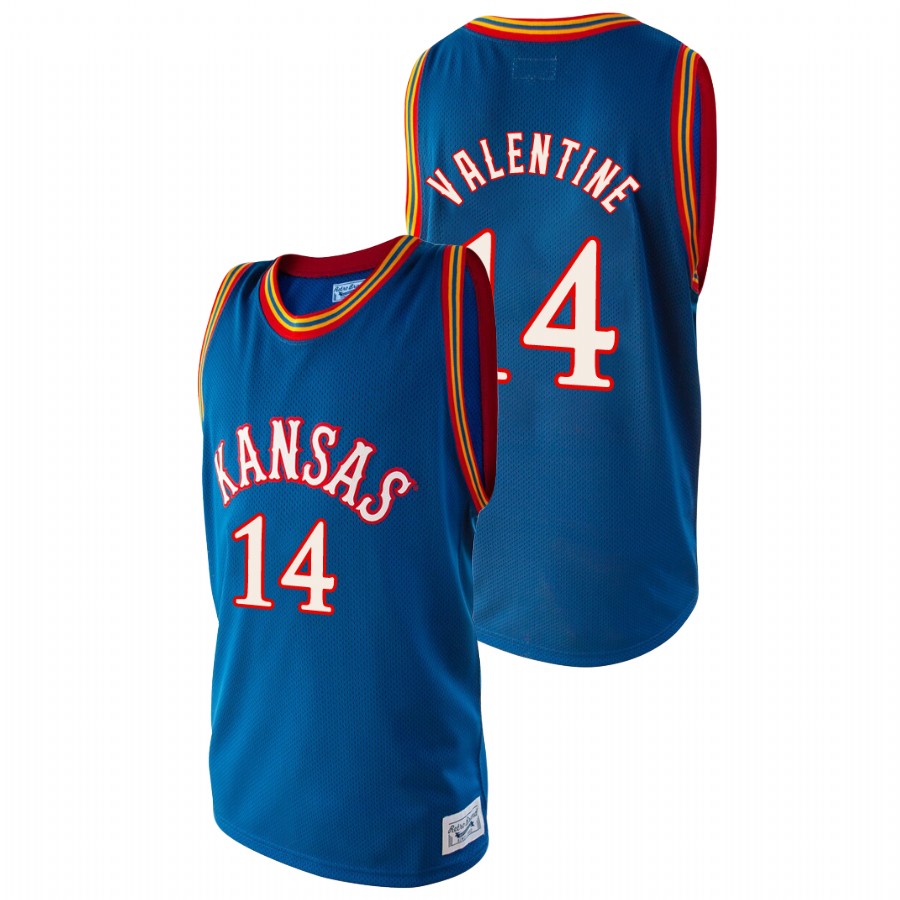 Men's Kansas Jayhawks Darnell Valentine Alumni  College Basketball Jersey Royal