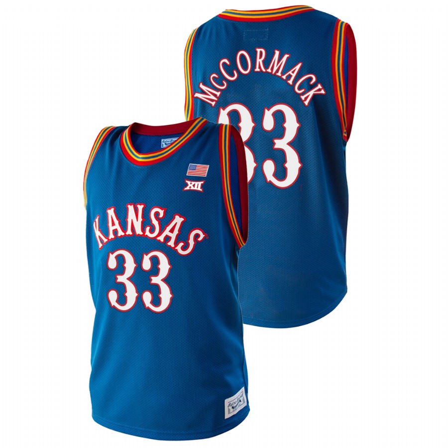Men's Kansas Jayhawks David McCormack Royal College Basketball Jersey