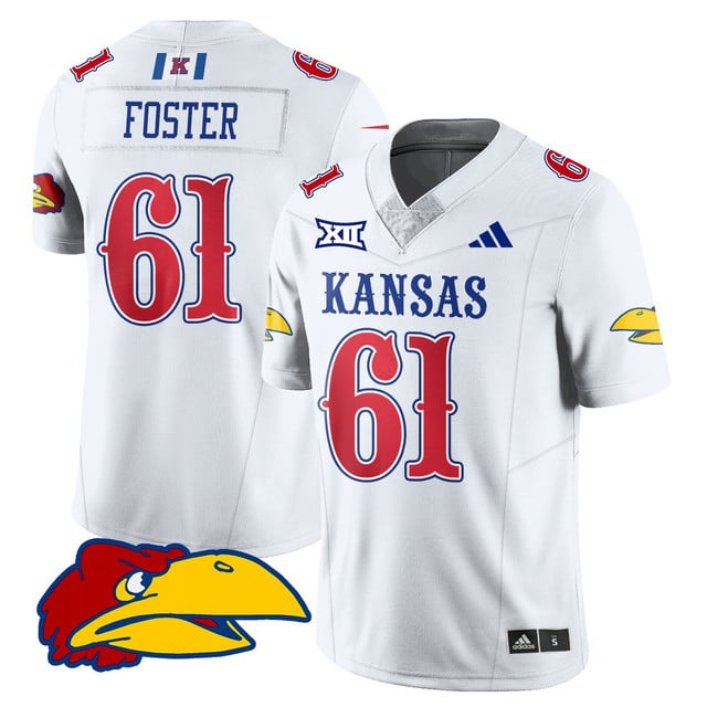 Men's Kansas Jayhawks Football 2025 Limited Jersey #61 Bryce Foster