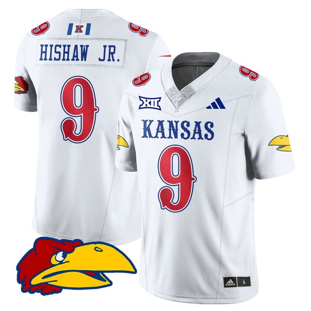 Men's Kansas Jayhawks Football 2025 Limited Jersey #9 Daniel Hishaw Jr.