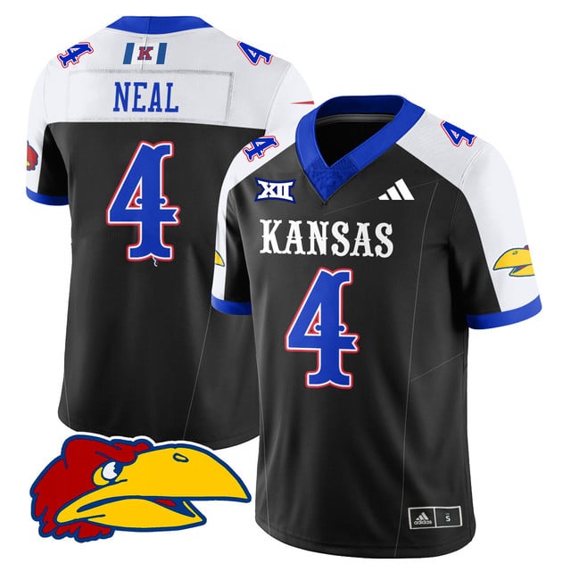 Men's Kansas Jayhawks Football 2025 Limited Jersey alternate #4 Devin Neal