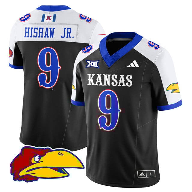 Men's Kansas Jayhawks Football 2025 Limited Jersey alternate #9 Daniel Hishaw Jr.