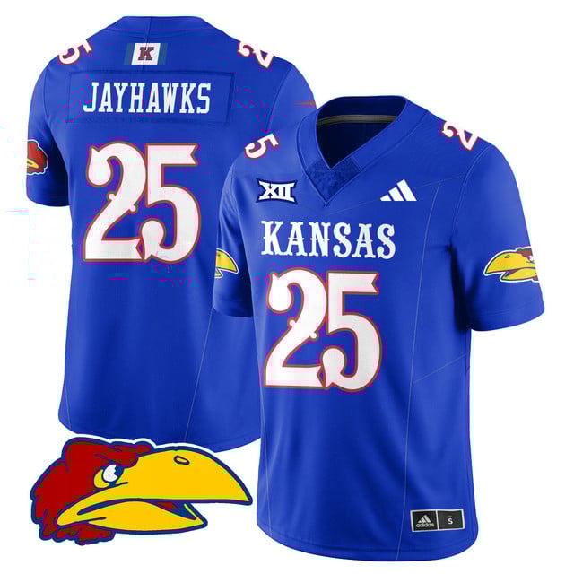 Men's Kansas Jayhawks Football 2025 Limited Jersey royal #25 Jayhawks