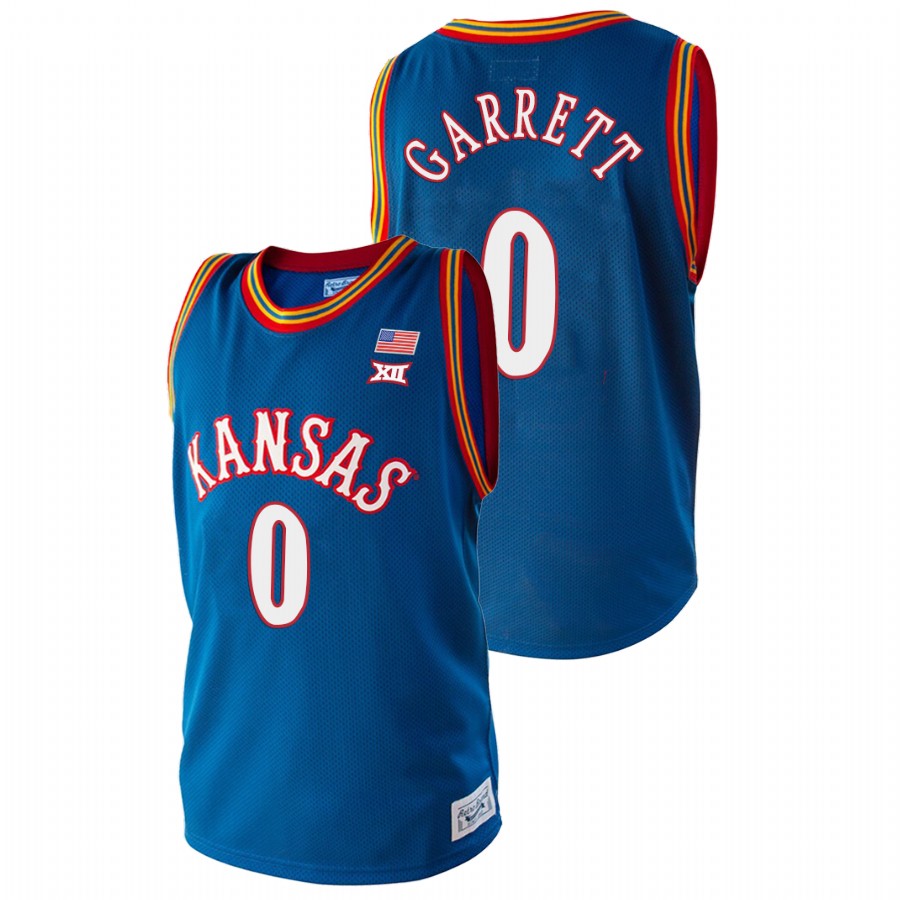 Men's Kansas Jayhawks Marcus Garrett Royal College Basketball Jersey