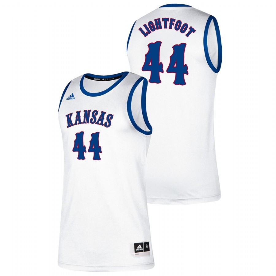 Men's Kansas Jayhawks Mitch Lightfoot Classic College Basketball Jersey White