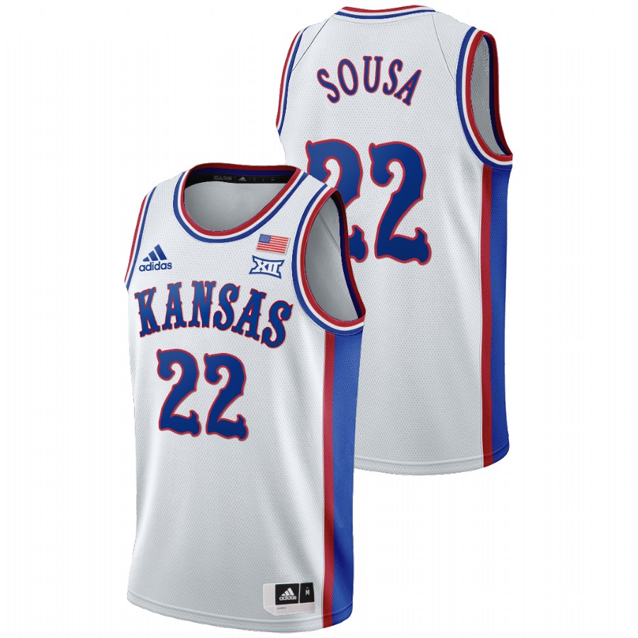 Men's Kansas Jayhawks Silvio De Sousa College Basketball 1990s Throwback Jersey White