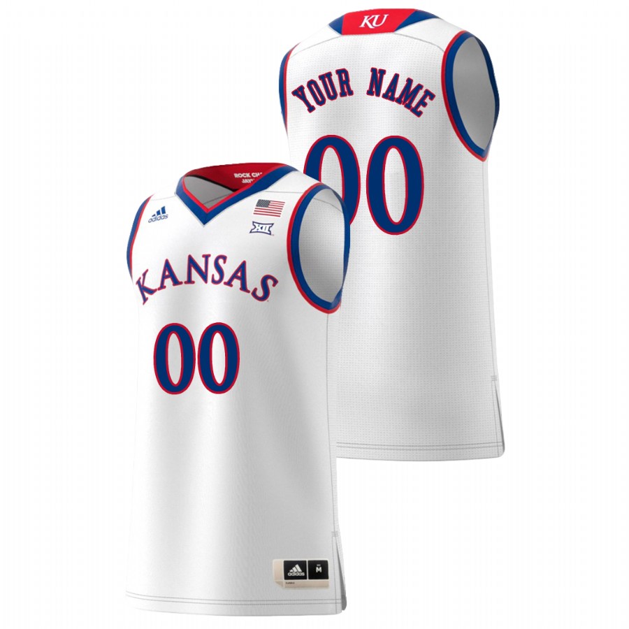 Men's Kansas Jayhawks White Custom College Basketball Swingman Jersey