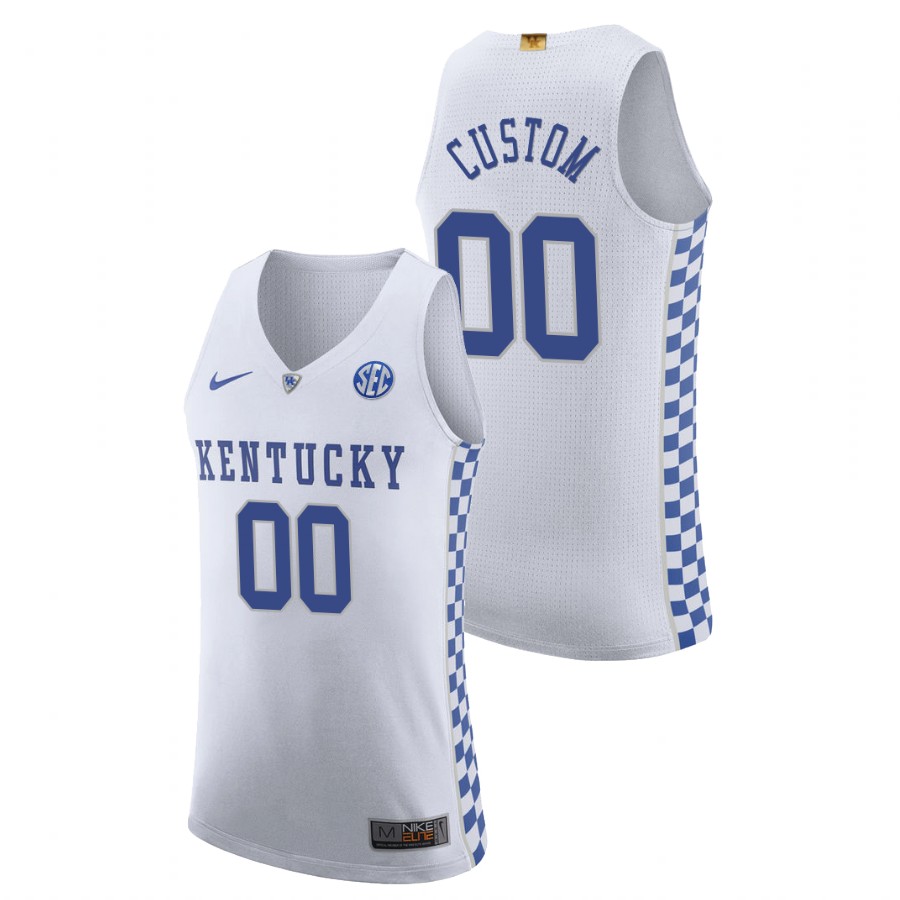 Men's Kentucky Wildcats Custom Authentic College Basketball Jersey White