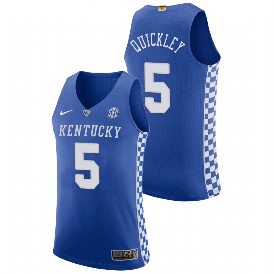 Men's Kentucky Wildcats Immanuel Quickley Authentic College Basketball Jersey Royal
