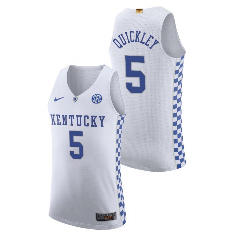 Men's Kentucky Wildcats Immanuel Quickley Authentic College Basketball Jersey White