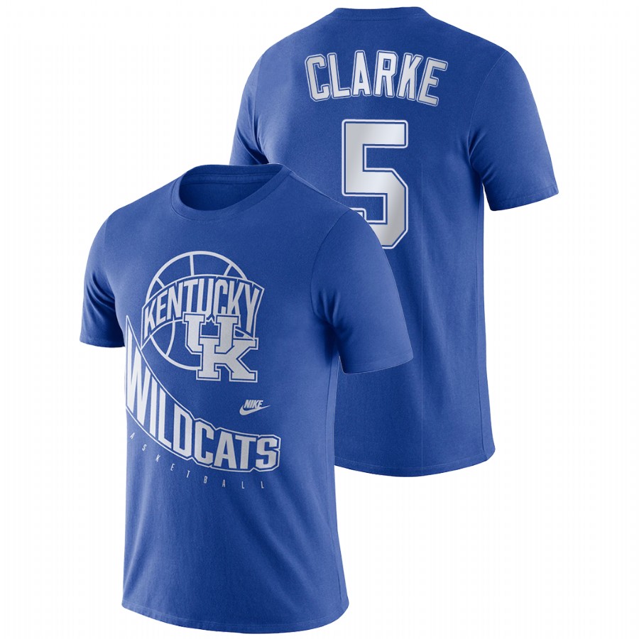 Men's Kentucky Wildcats Retro Basketball Terrence Clarke Royal T-Shirt