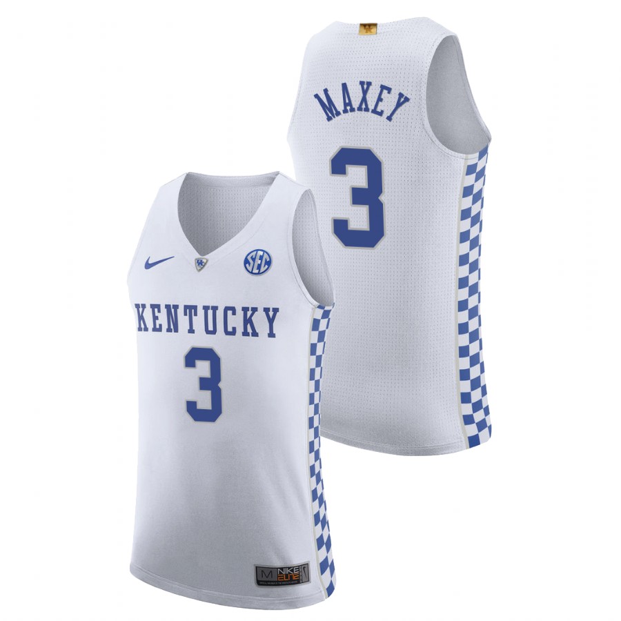 Men's Kentucky Wildcats Tyrese Maxey Authentic College Basketball Jersey White