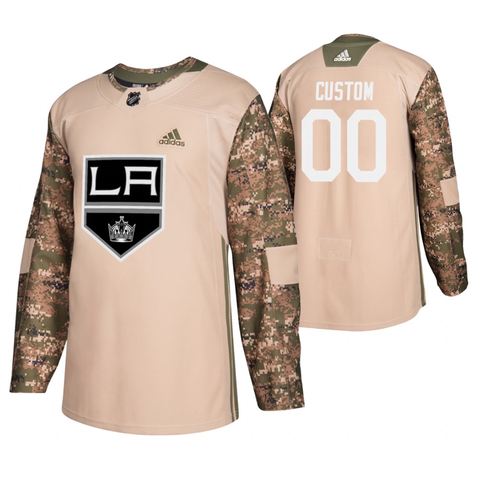 Men's Kings #00 Custom Veterans Day Jersey - Camo