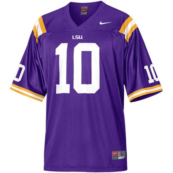 Men's LSU Tigers #10 Joseph Addai Purple Football Jersey