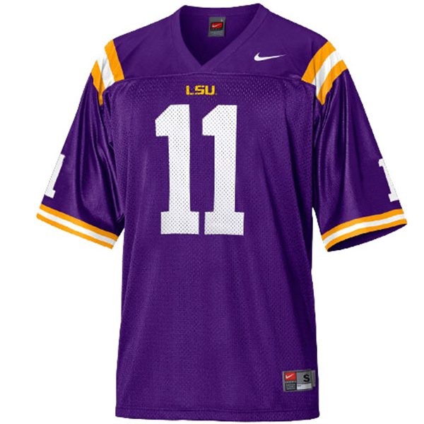 Men's LSU Tigers #11 Spencer Ware Purple Football Jersey