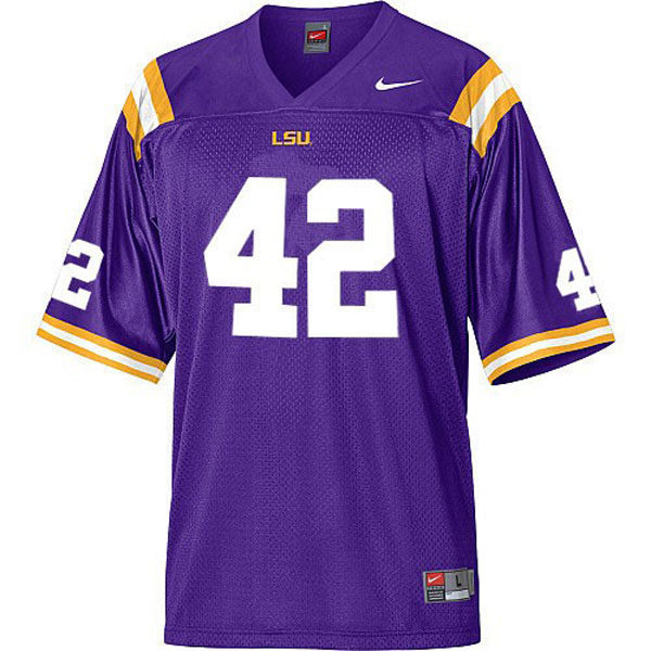 Men's LSU Tigers #42 Michael Ford Purple Football Jersey