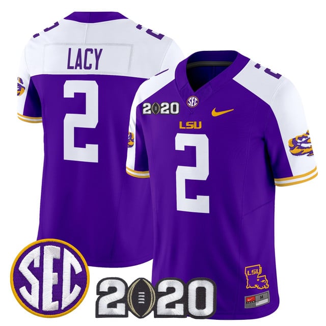 Men's LSU Tigers 2020 National Champions Vapor Limited Jersey alternate #2 Kyren Lacy