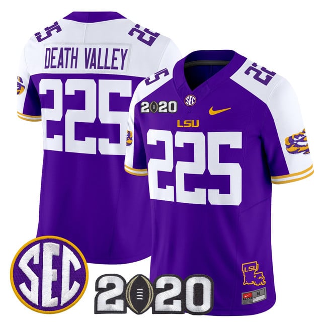 Men's LSU Tigers 2020 National Champions Vapor Limited Jersey alternate #225 Death Valley