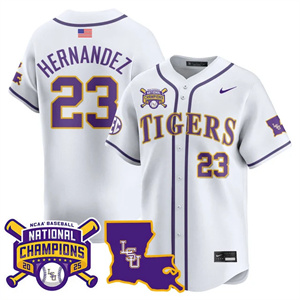 Men's LSU Tigers 2025 World Series Champions Limited Jersey - All Stitched Luis Hernandez # 23