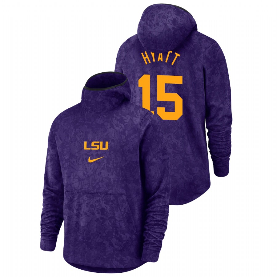 Men's LSU Tigers Aundre Hyatt Purple Basketball Spotlight Team Logo Pullover Hoodie
