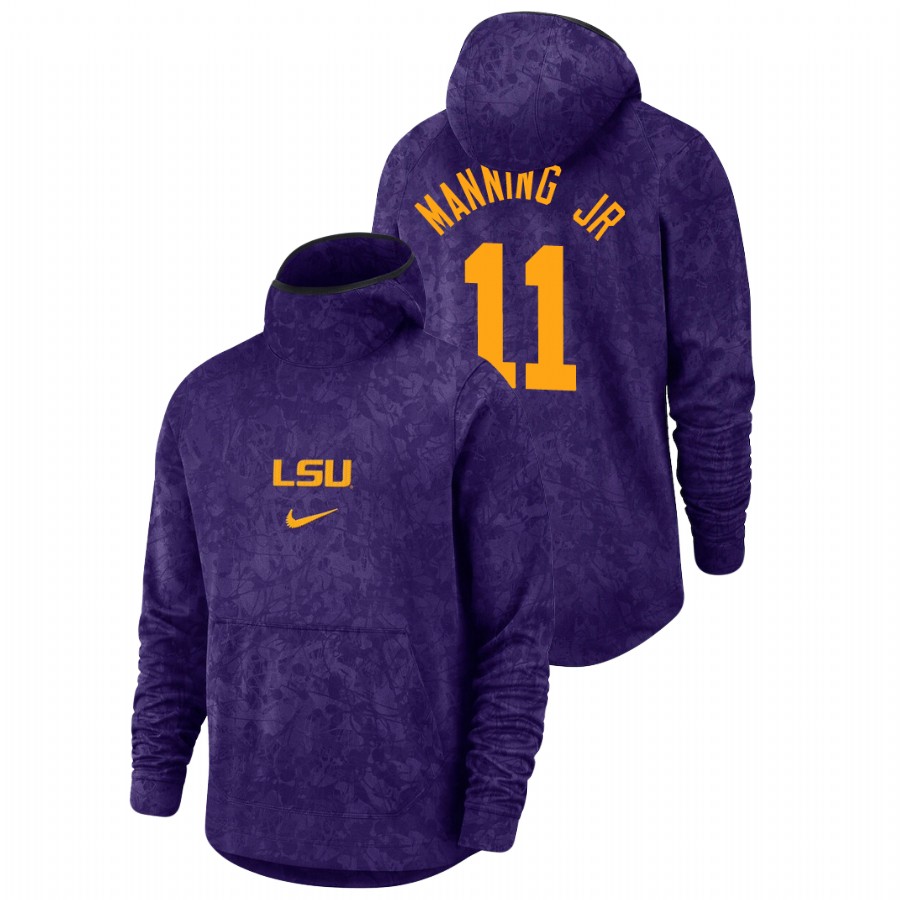 Men's LSU Tigers Charles Manning Jr. Purple Basketball Spotlight Team Logo Pullover Hoodie