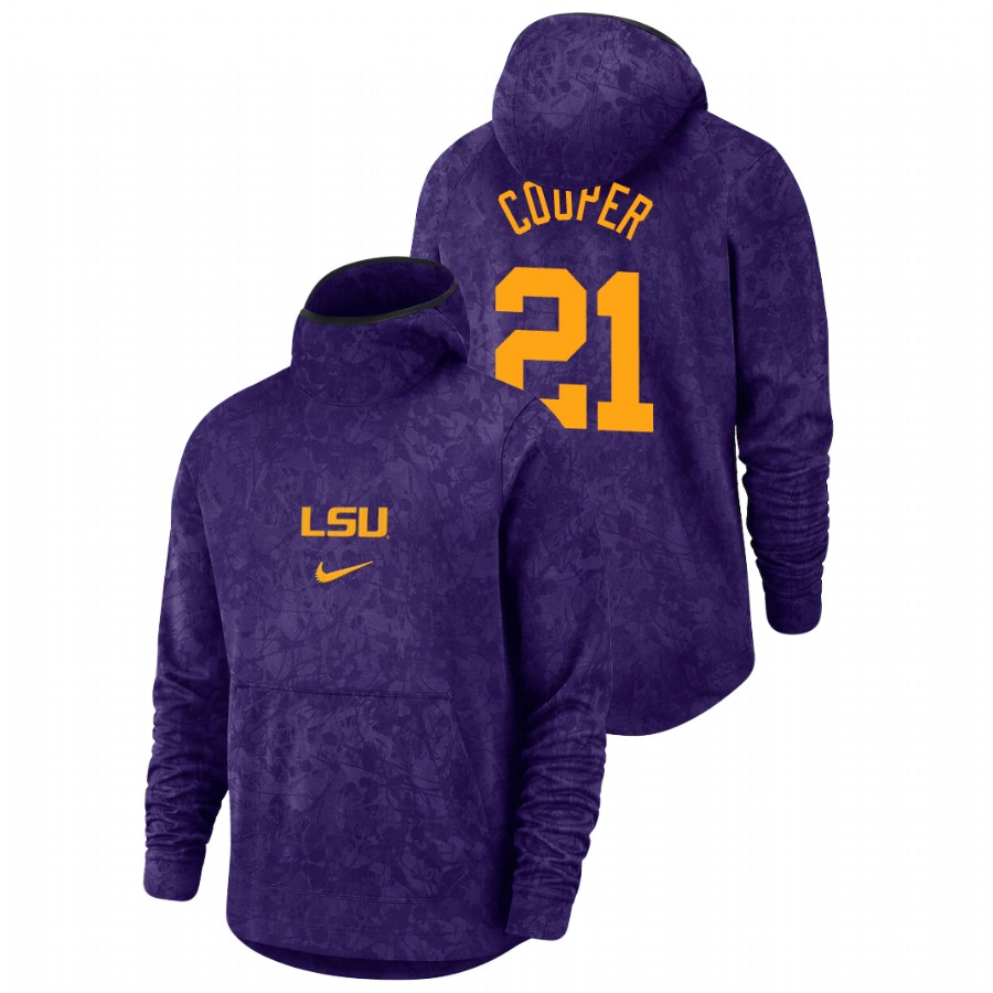 Men's LSU Tigers Courtese Cooper Purple Basketball Spotlight Team Logo Pullover Hoodie