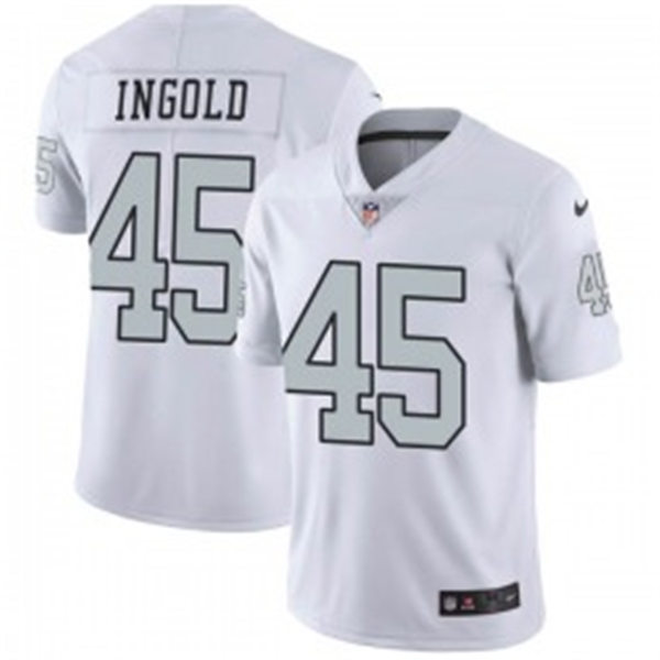Men's Las Vegas Raiders #45 Alec Ingold Nike White Color Rush Legend Player Jerse