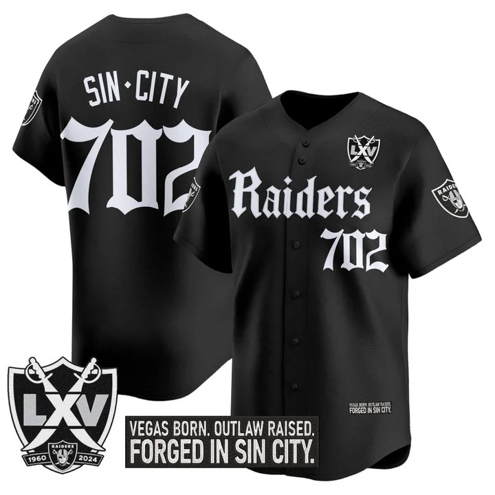 Men's Las Vegas Raiders 'Gothic Sin City Shadows Edition' Vapor Baseball Jersey #702 Sincity