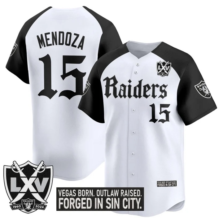 Men's Las Vegas Raiders 'Gothic Sin City Shadows Edition' Vapor Baseball Jersey alternate #15 Fernando Mendoza