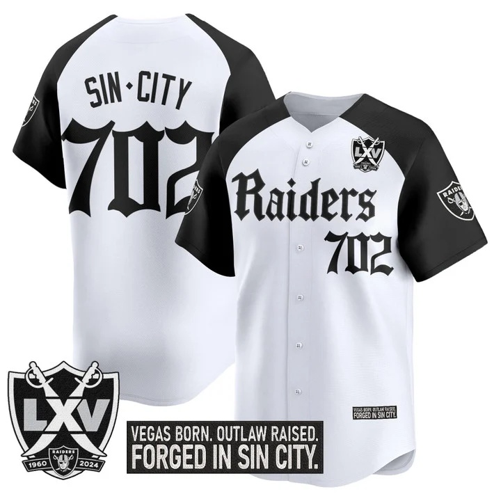 Men's Las Vegas Raiders 'Gothic Sin City Shadows Edition' Vapor Baseball Jersey alternate #702 Sincity