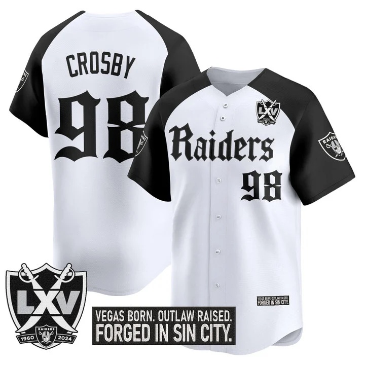 Men's Las Vegas Raiders 'Gothic Sin City Shadows Edition' Vapor Baseball Jersey alternate #98 Maxx Crosby