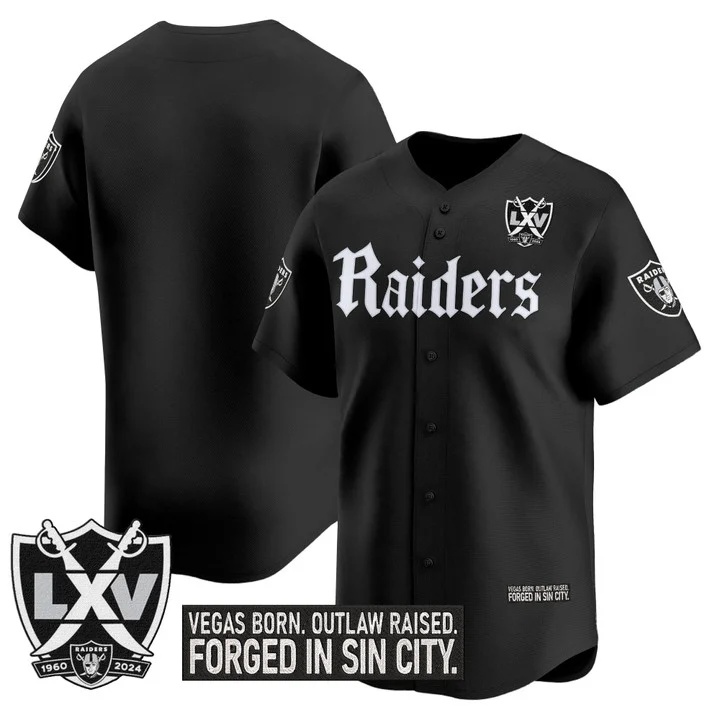 Men's Las Vegas Raiders 'Gothic Sin City Shadows Edition' Vapor Baseball Jersey blank