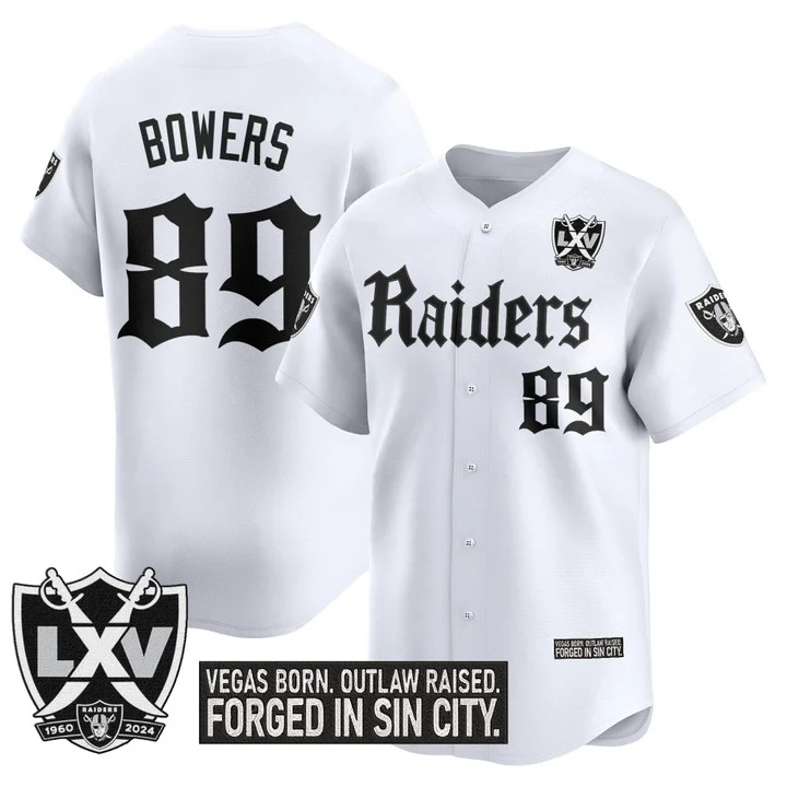 Men's Las Vegas Raiders 'Gothic Sin City Shadows Edition' Vapor Baseball Jersey white #89 Brock Bowers