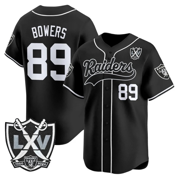 Men's Las Vegas Raiders 65th Anniversary Patch Vapor Baseball Jersey #89 Brock Bowers
