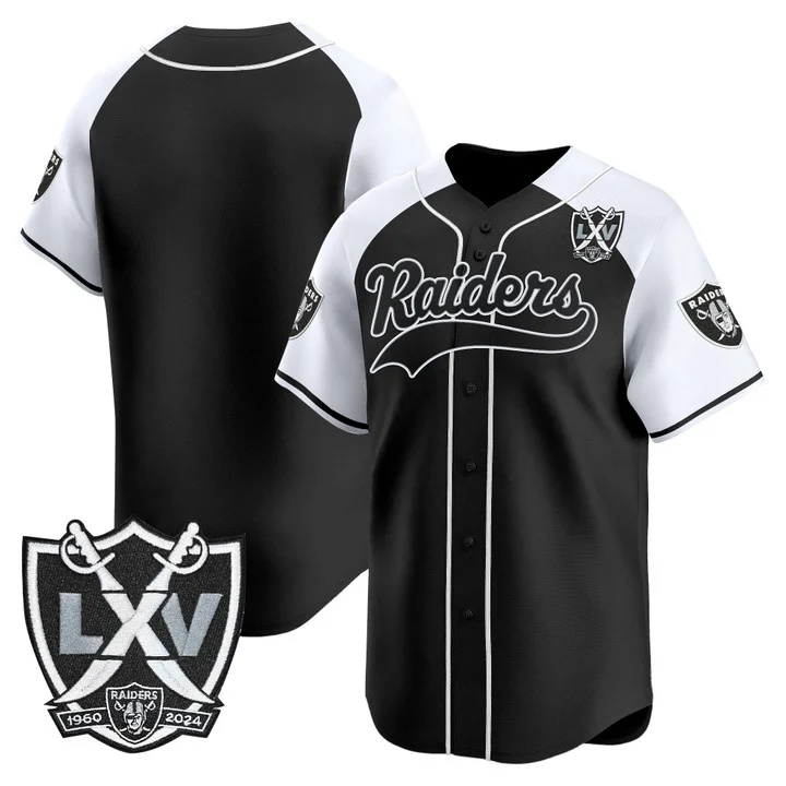 Men's Las Vegas Raiders 65th Anniversary Patch Vapor Baseball Jersey alternate blank