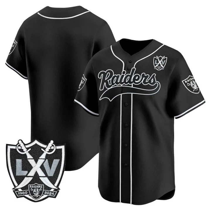 Men's Las Vegas Raiders 65th Anniversary Patch Vapor Baseball Jersey blank