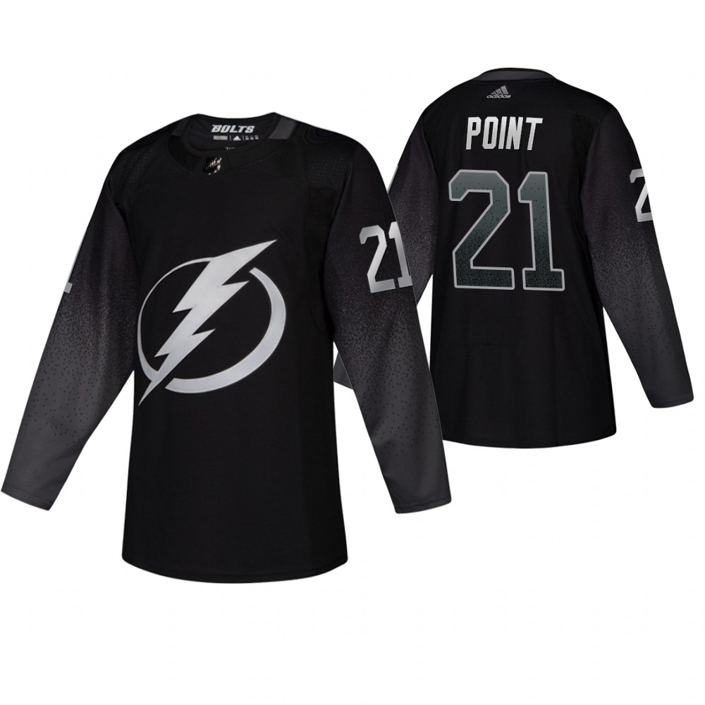 Men's Lightning #21 Brayden Point Adidas Alternate Jersey Black