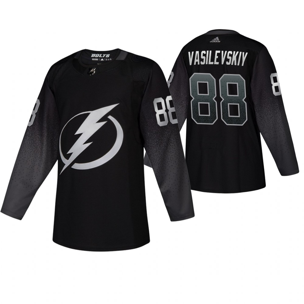 Men's Lightning #88 Andrei Vasilevskiy Adidas Alternate Jersey Black