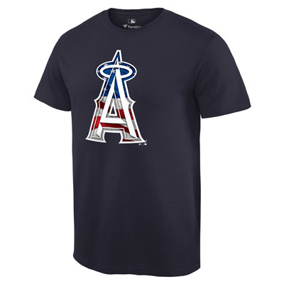 Men's Los Angeles Angels of Anaheim Navy Banner Wave T-Shirt