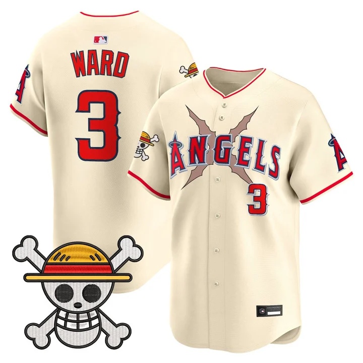 Men's Los Angeles Angels x One Piece Vapor Premier Limited Jersey cream #3 Taylor Ward