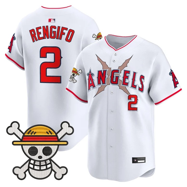 Men's Los Angeles Angels x One Piece Vapor Premier Limited Jersey white #2 Luis Rengifo