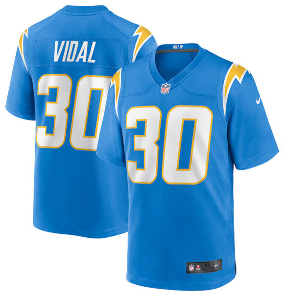 Men's Los Angeles Chargers #30 Kimani Vidal Blue 2025 Football Stitched Game Jersey