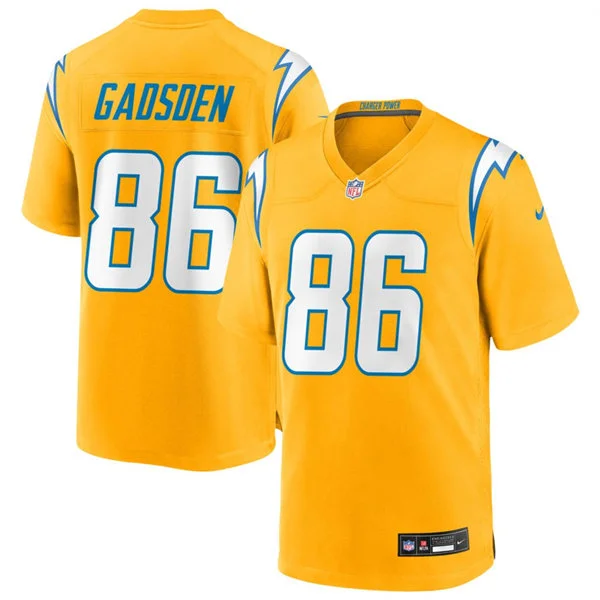 Men's Los Angeles Chargers #86 Oronde Gadsden II Nike Gold Alternate Charger Power Vapor F.U.S.E. Limited Jersey 