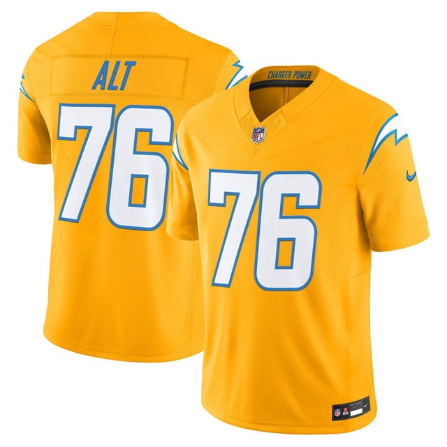 Men's Los Angeles Chargers 2025 Alternate Charger Power Vapor Limited Jersey #76 Joe Alt