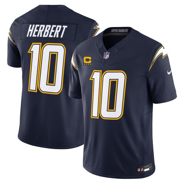 Men's Los Angeles Chargers 2025 Alternate Charger Power Vapor Limited Jersey navy #10 Justin Herbert