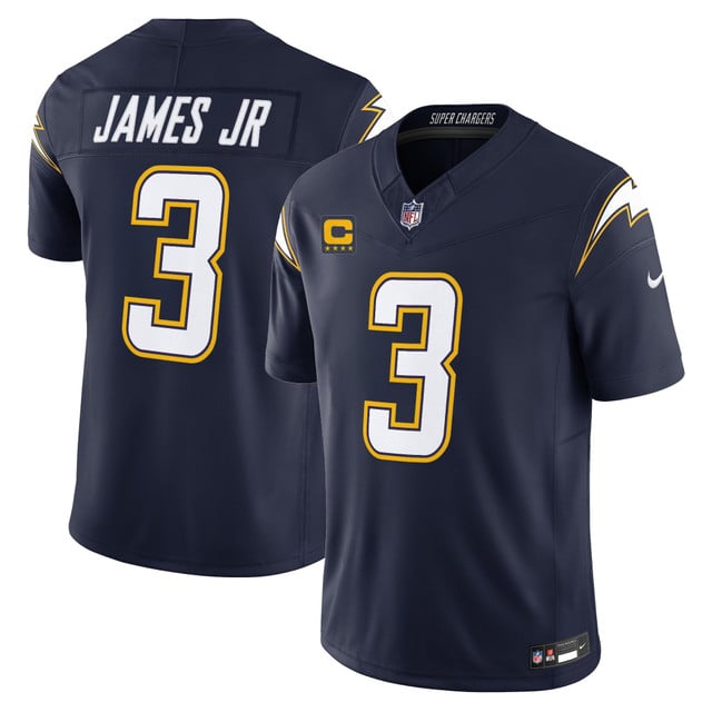 Men's Los Angeles Chargers 2025 Alternate Charger Power Vapor Limited Jersey navy #3 Derwin James JR.